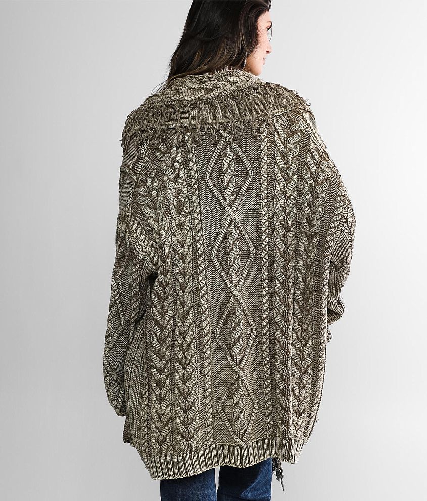 Cable Knit Cardigan Sweater