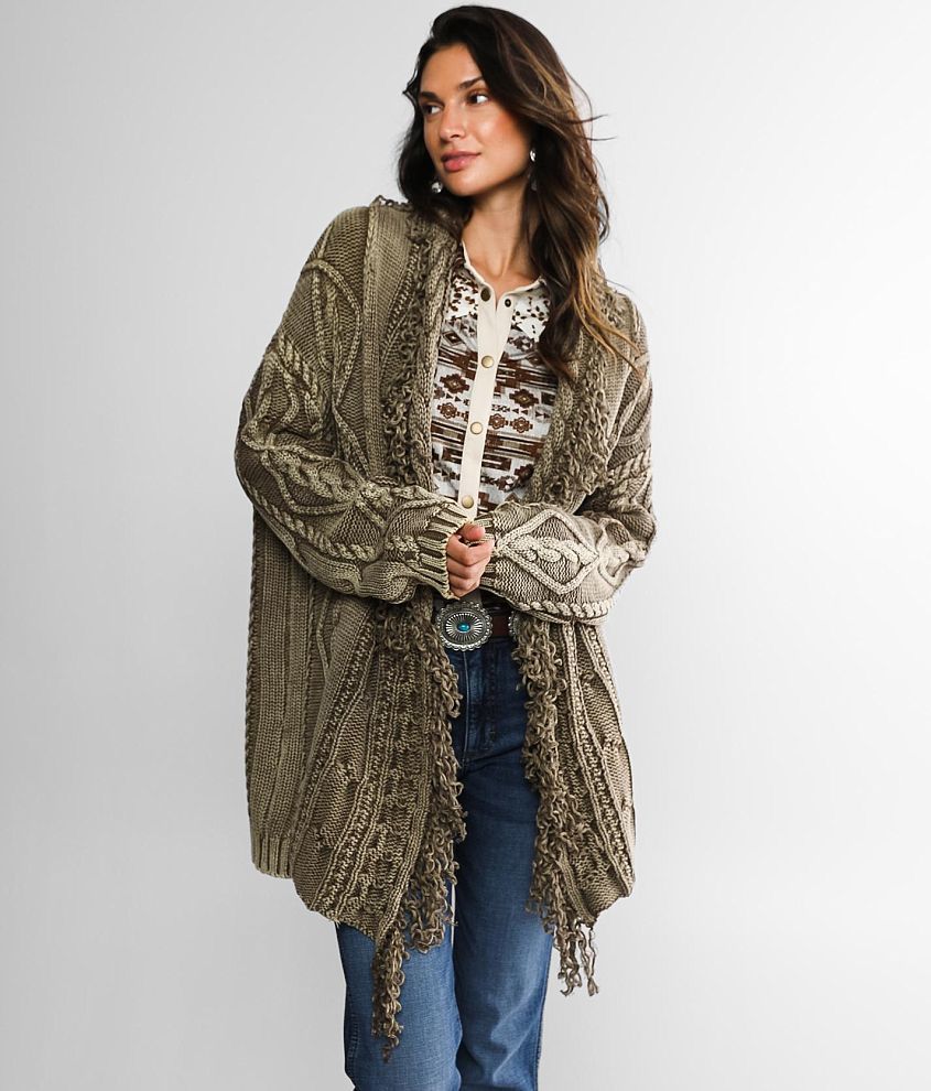 Cable Knit Cardigan Sweater