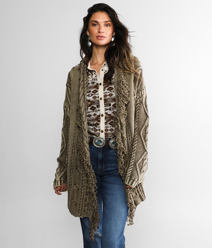 Cable Knit Cardigan Sweater