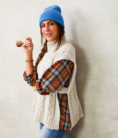 Willow &amp; Root Turtleneck Sweater Vest full right side view