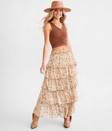 Illa Illa Tiered Maxi Skirt front view