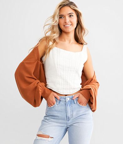 Illa Illa Cropped Bolero Cardigan Sweater front view