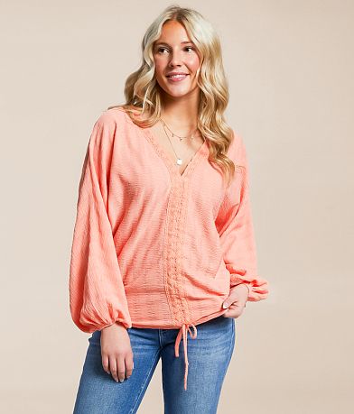 Daytrip Crochet Cinch Tie Top front view