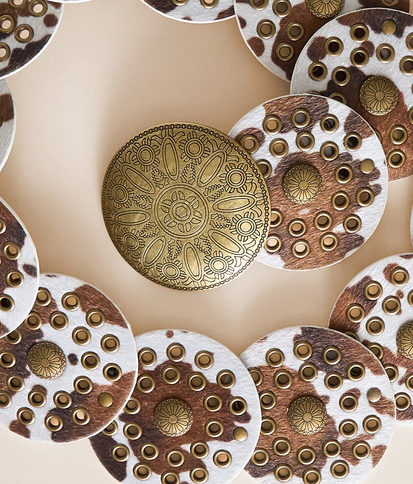 Cow Print Concho Circle Belt