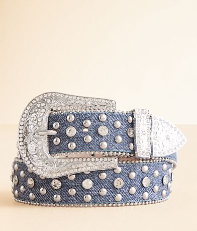 BKE Denim Glitz Belt front view