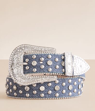 BKE Denim Glitz Belt front view