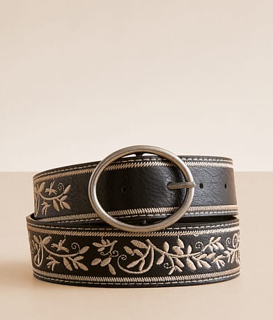 Sterling & Stitch Floral Embroidered Belt front view
