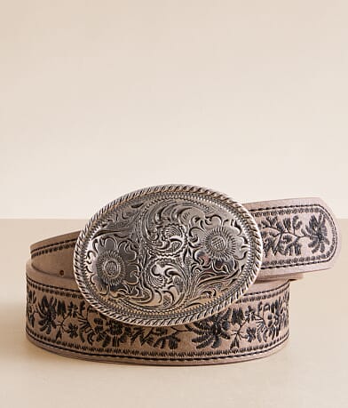 Sterling & Stitch Floral Embroidered Belt front view