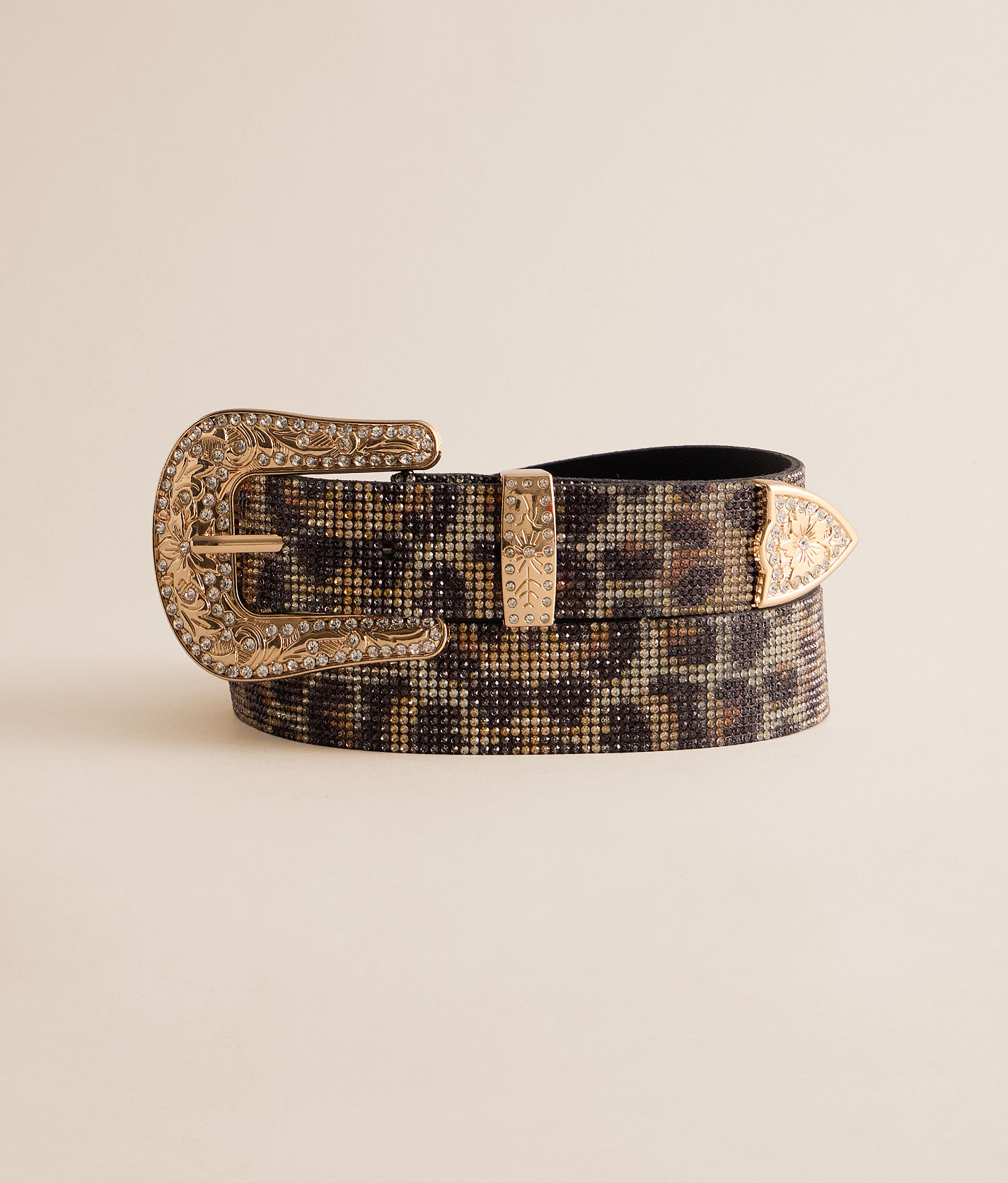 Sterling & Stitch Leopard Glitz Belt - Women's Belts in Leopard