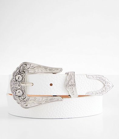 White buckle outlet belt