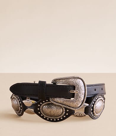 Sterling & Stitch Studded Western Belt front view