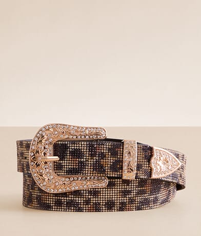 BKE Leopard Glitz Belt front view