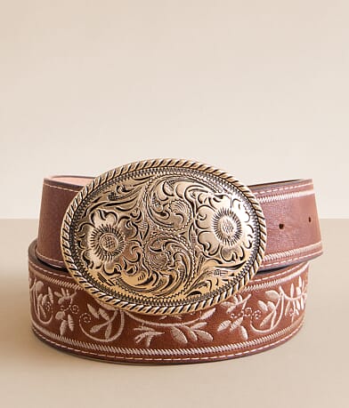 Sterling & Stitch Floral Embroidered Belt front view