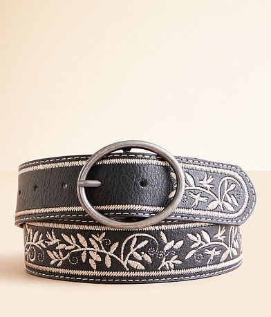 BKE Floral Embroidered Belt front view