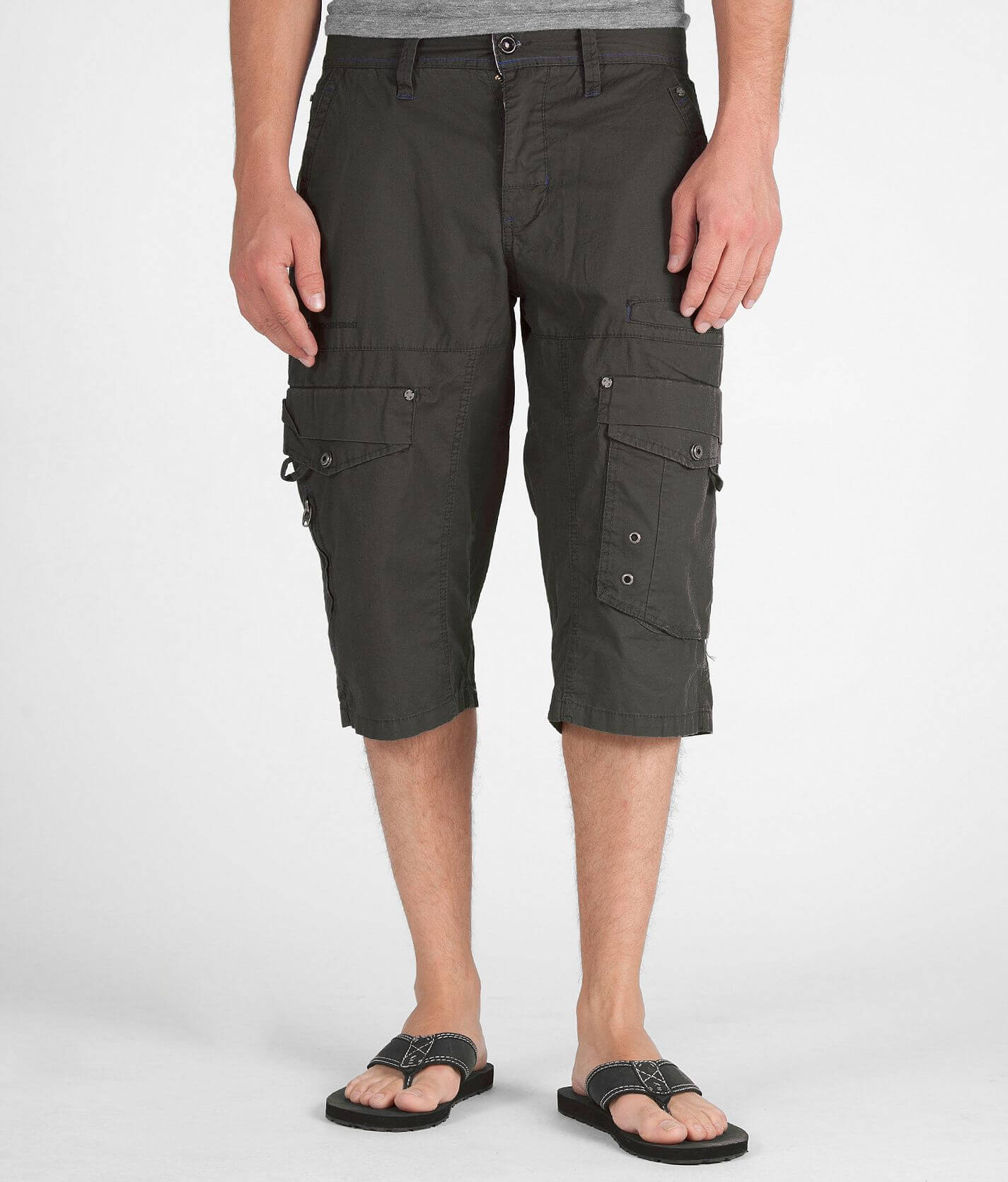 Projek Raw Men's Black Drawstring Cargo Capri Pants - Size Small