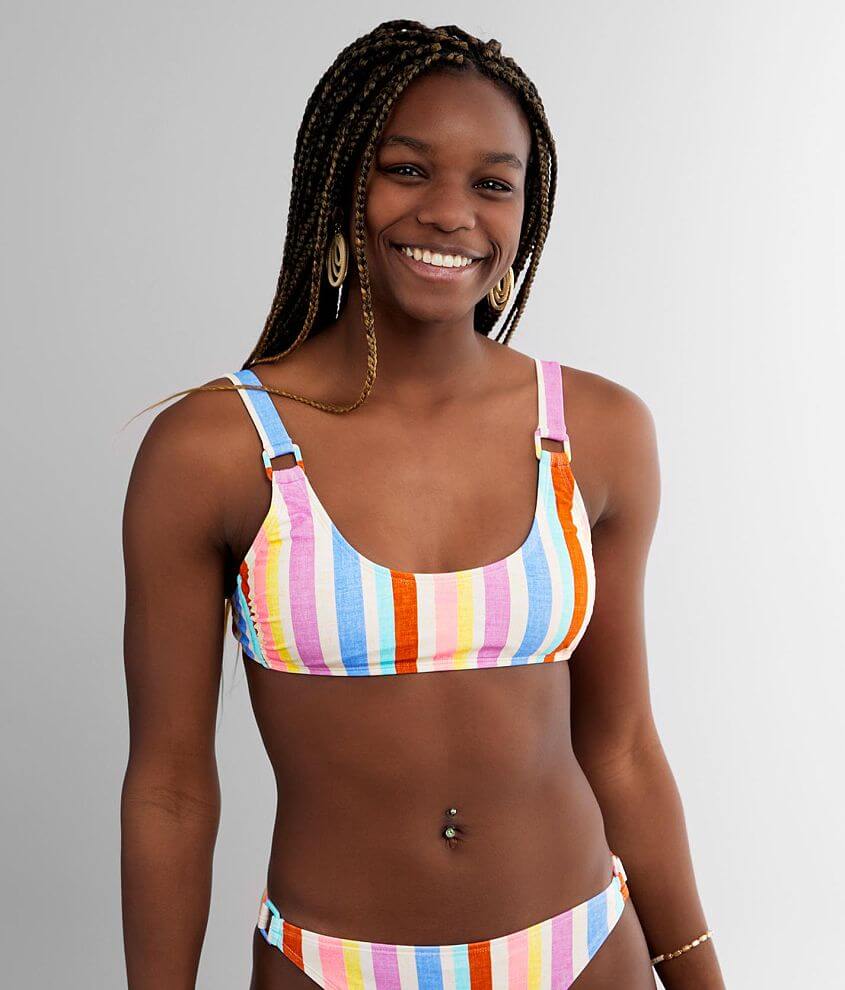 Rainbow striped best sale bikini top