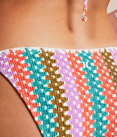 Hurley Striped Crochet Scrunch Swim Bottom MISC_DETAIL_1