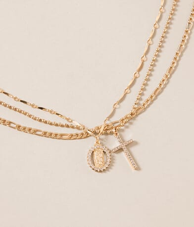 boutique by BKE 3 Pack Cross Necklace Set front view