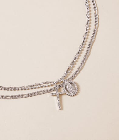 boutique by BKE 3 Pack Cross Necklace Set front view
