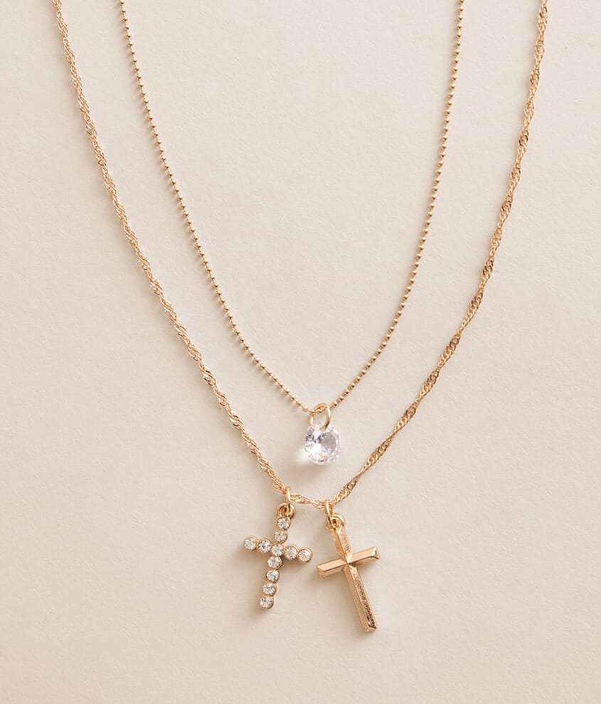 2 Pack Cross Necklace Set