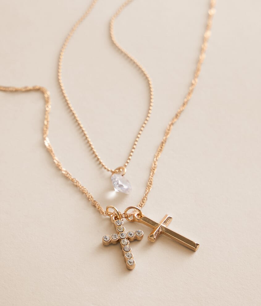2 Pack Cross Necklace Set