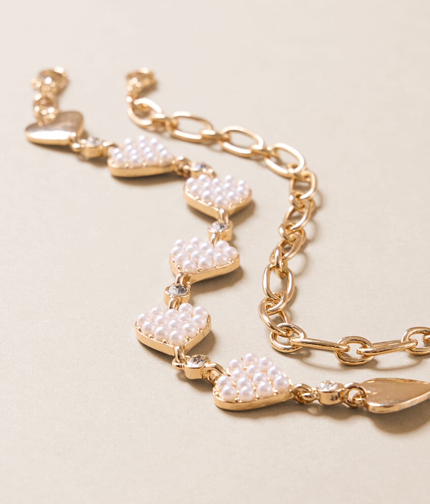 2 Pack Heart Bracelet Set