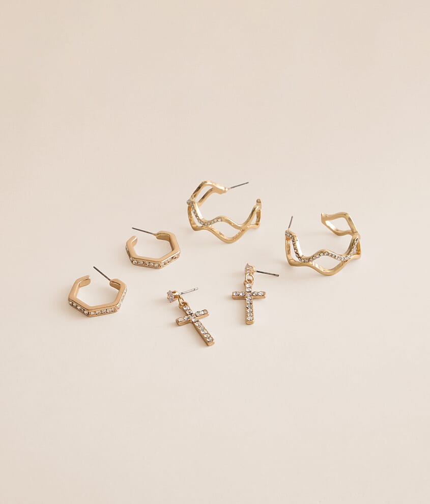 3 Pack Glitz Earring Set