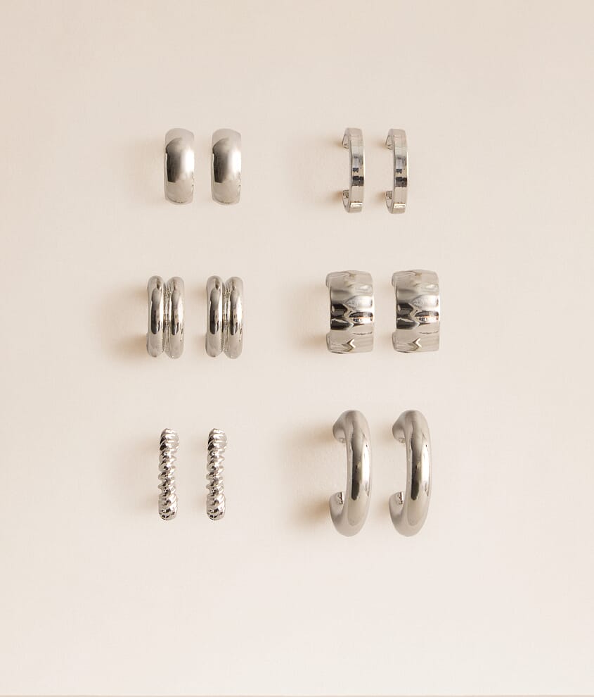 6 Pack Hoop Earring Set