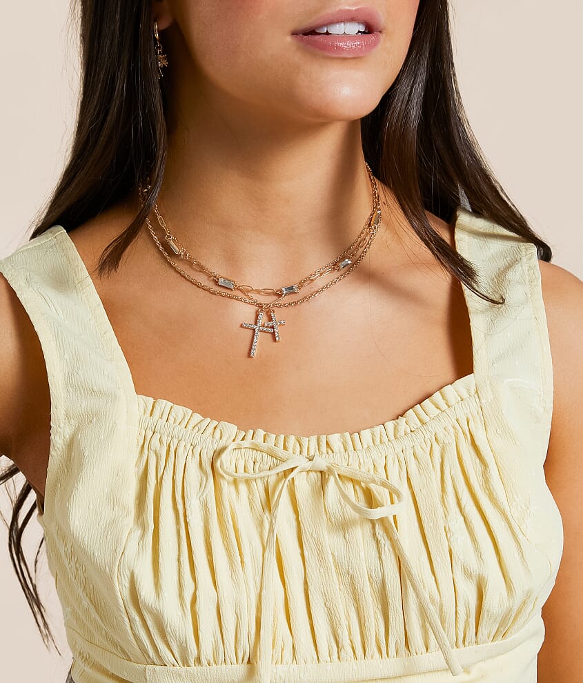 3 Pack Cross Necklace Set