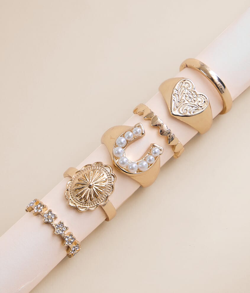 6 Pack Statement Western Ring Set