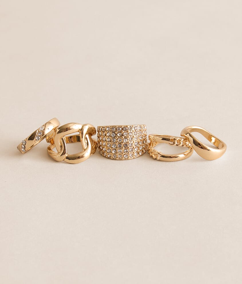 5 Pack Glam Ring Set