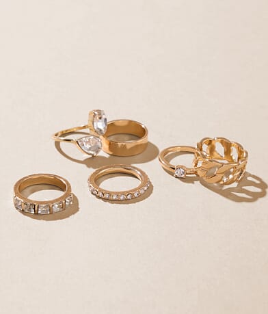 boutique by BKE 6 Pack Glam Ring Set front view