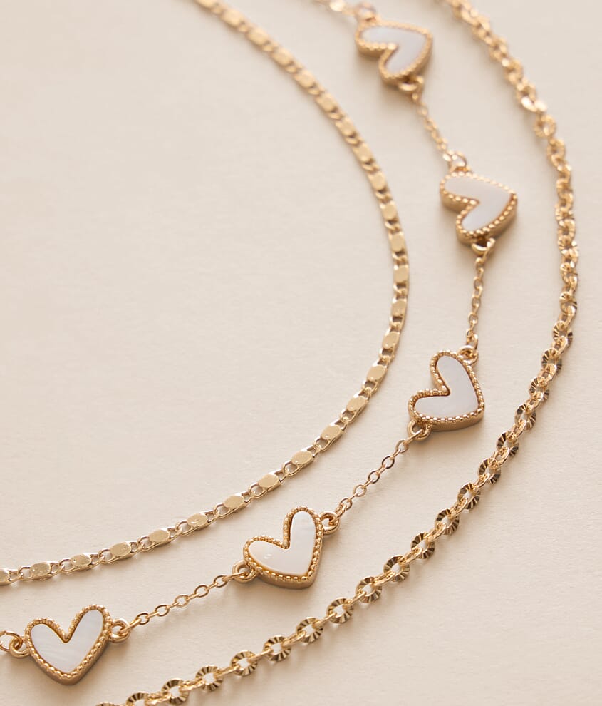 3 Pack Heart Necklace Set