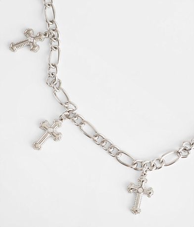boutique by BKE Multi Cross Charm Necklace misc detail 1 view