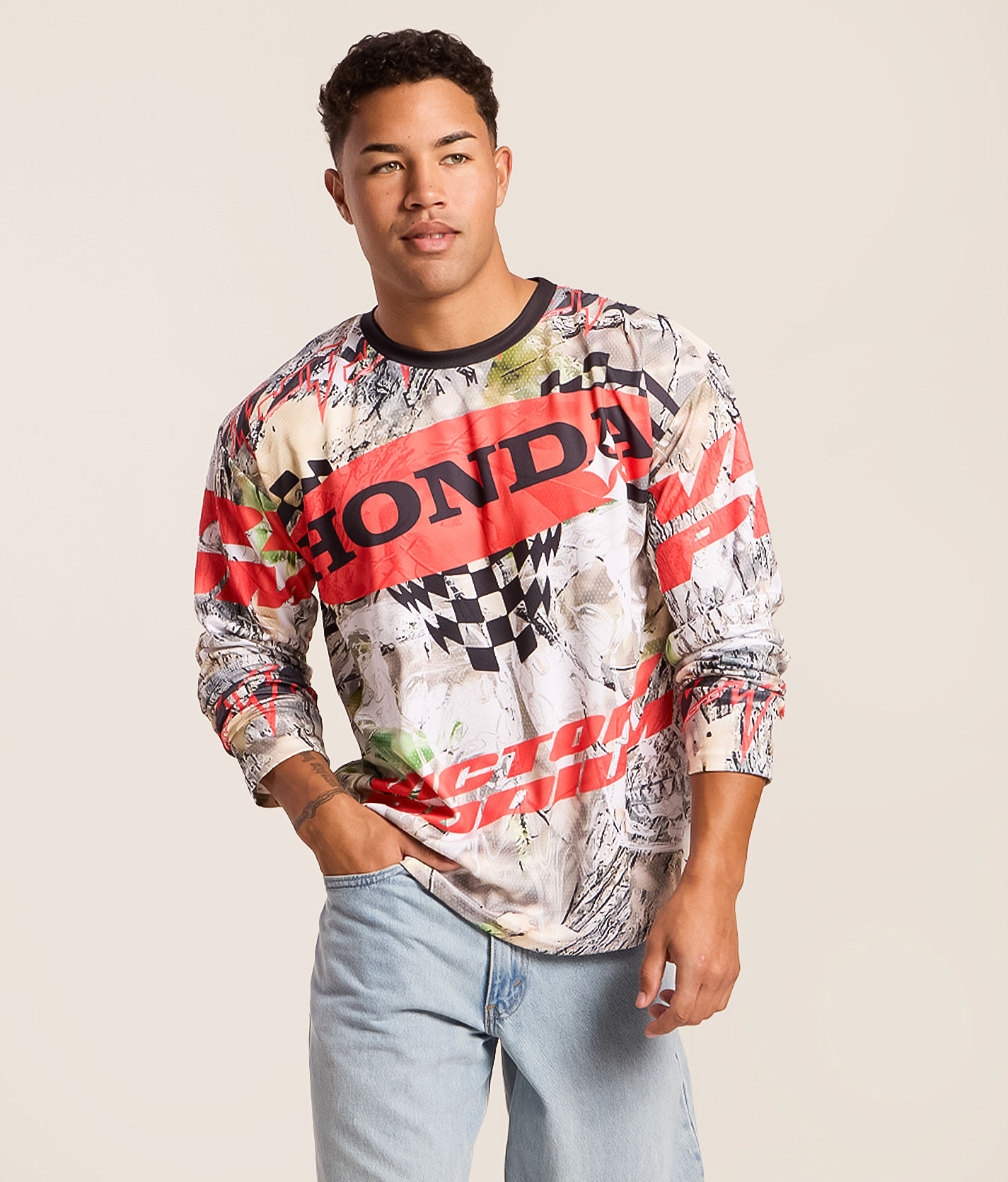 JT Racing Honda Skull Camo Jersey - Men's Graphic T-Shirts in Camo