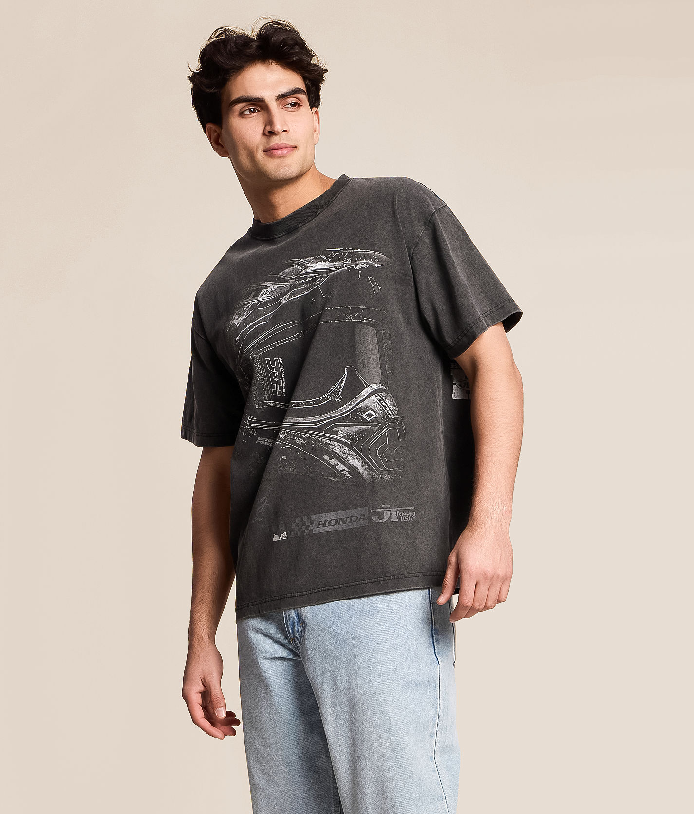 JT Racing Honda Safety T-Shirt - Men's Graphic T-Shirts in Vintage