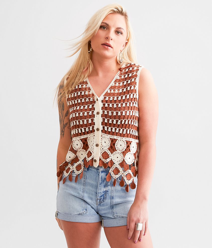 Daytrip Crochet Tank Top front view