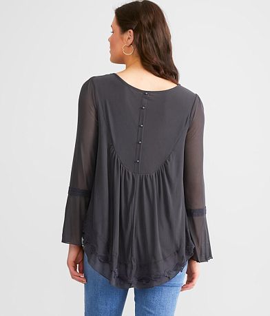 Ultra Pink Semi-Sheer Mesh Top BACK