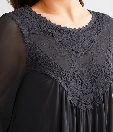 Ultra Pink Semi-Sheer Mesh Top MISC_DETAIL_1
