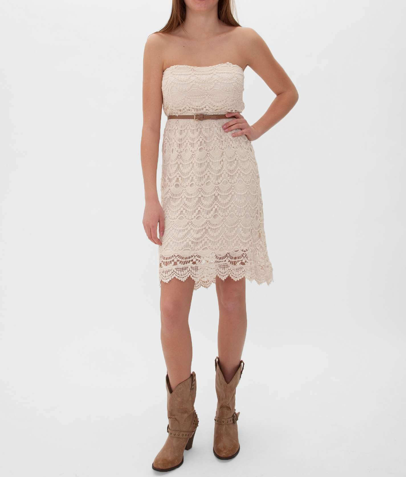 pink tube top dress