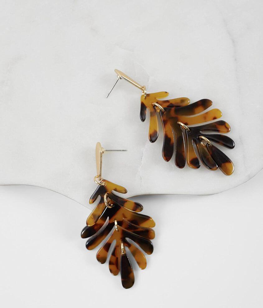 BKE Leaf Resin Earring front view