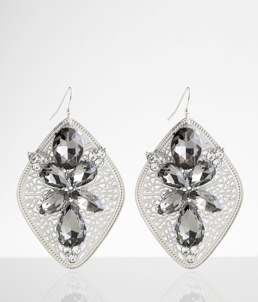 BKE Statement Rhinestone Earring front view