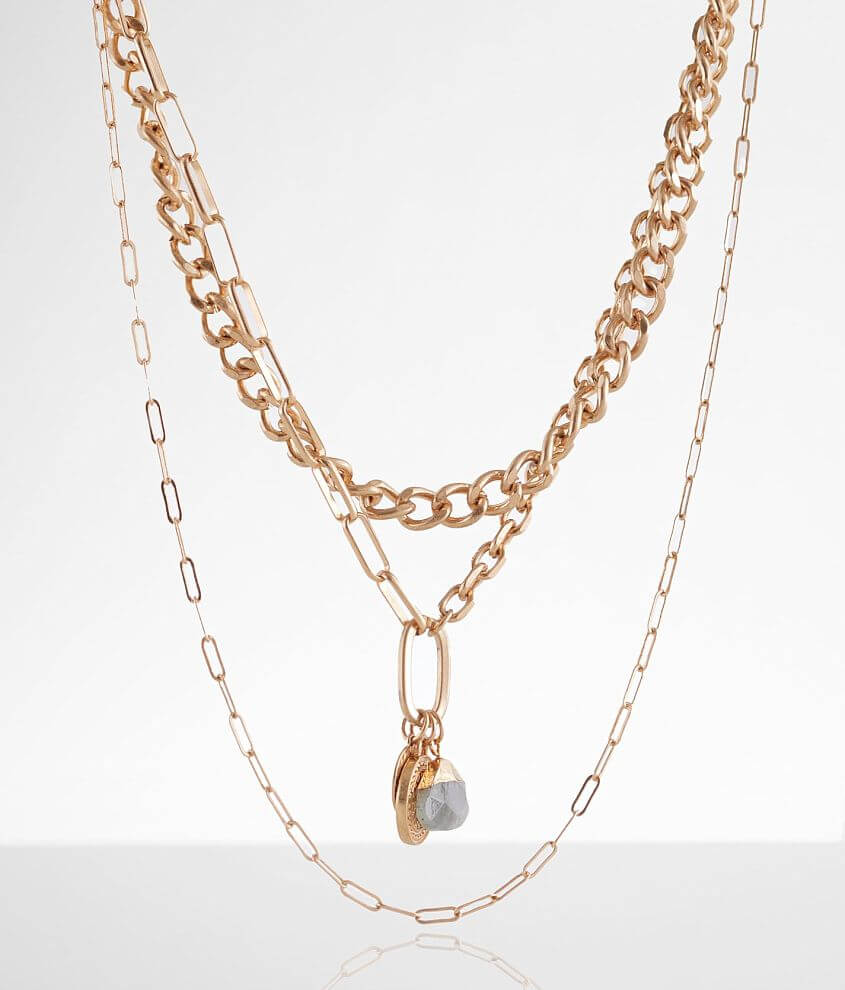 BKE Chain Link Tiered Necklace front view