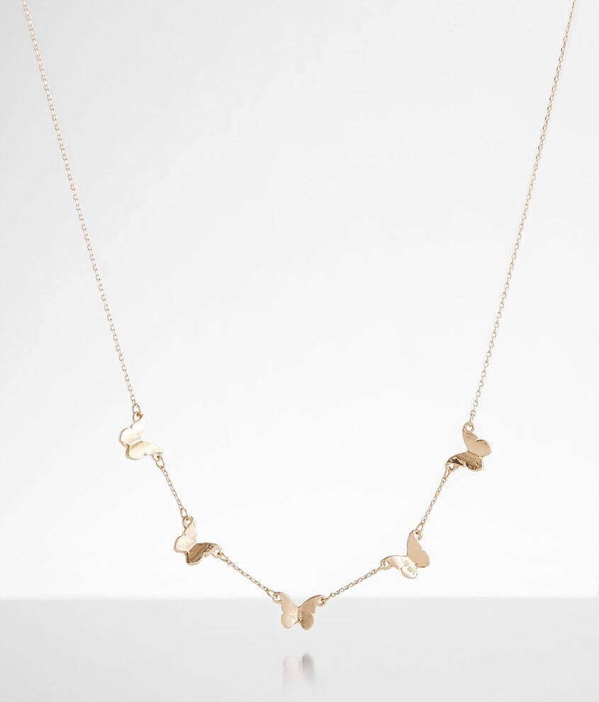 Gold dainty butterfly deals necklace