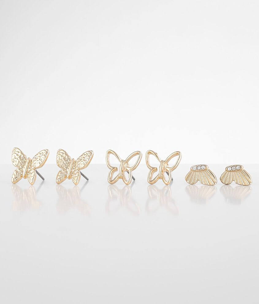 BKE Butterfly Trio Earring Set front view