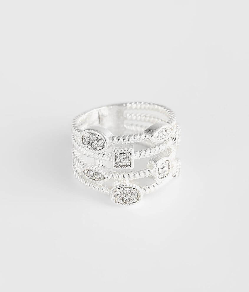 BKE Stacked Rhinestone Ring front view