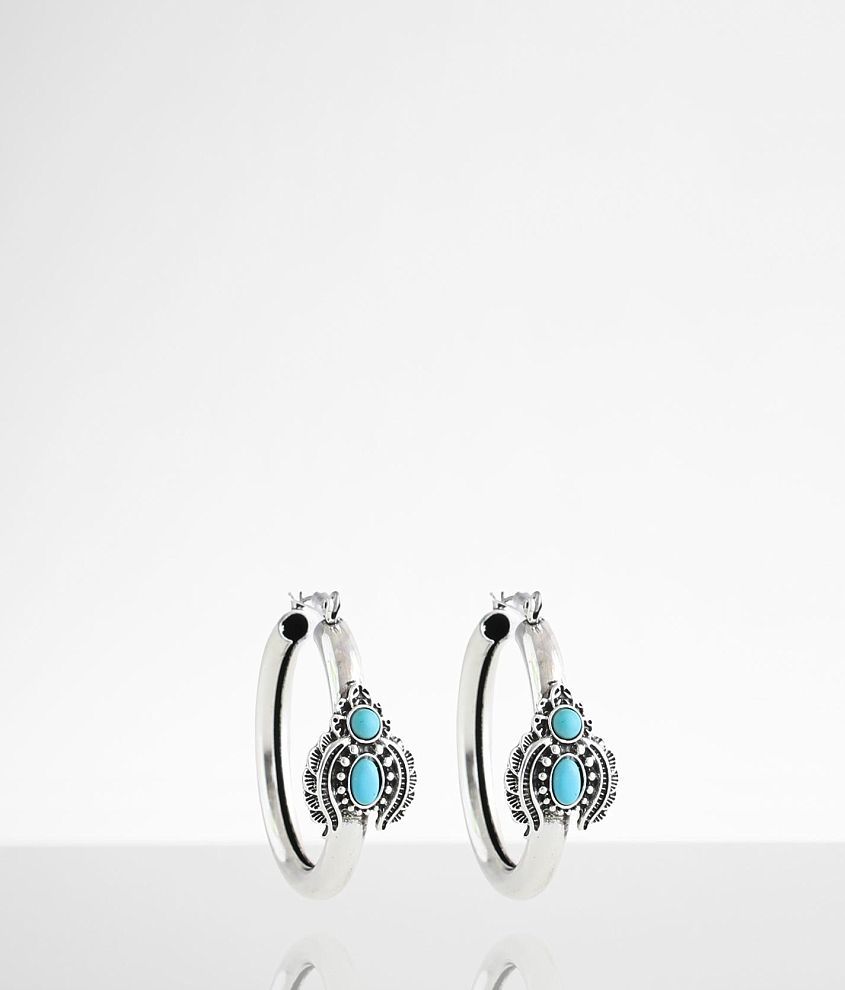 BKE Turquoise Hoop Earring front view