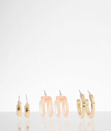 boutique by BKE 3 Pack Hoop Earring Set front view