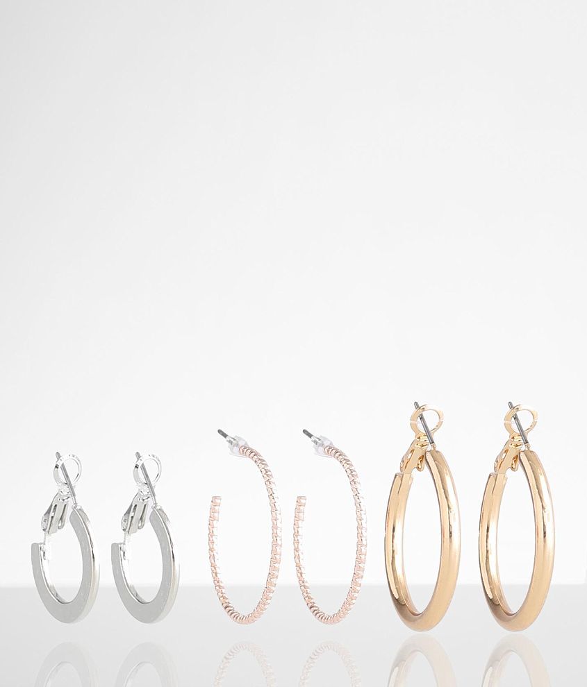 boutique by BKE 3 Pack Hoop Earring Set front view