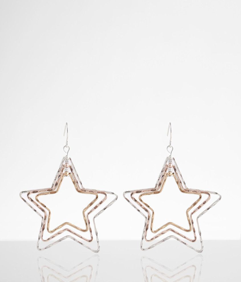 boutique by BKE Layered Star Earring front view